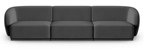 Emma - Charcoal Velvet Modular 3 Seater Sofa