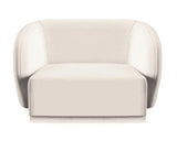 Emma - Cream Velvet Armchair, Curved Accent Chair