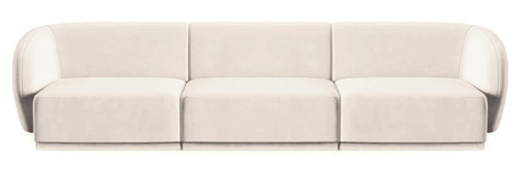 Emma - Cream Velvet Modular 3 Seater Sofa