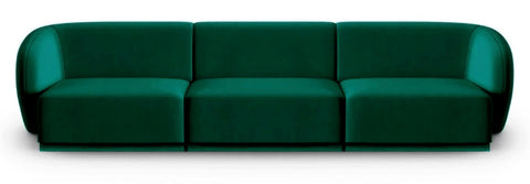 Emma - Green Velvet Modular 3 Seater Sofa