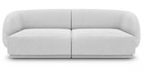 Emma - Grey Boucle 2 Seater Sofa, Modular Curved Sofa