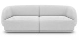 Emma - Grey Boucle 2 Seater Sofa, Modular Curved Sofa