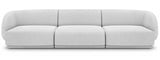 Emma - Grey Boucle 3 Seater Sofa, Modular Curved Sofa