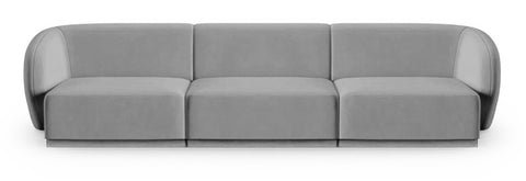 Emma - Grey Velvet Modular 3 Seater Sofa