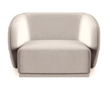 Emma - Mink Velvet Armchair, Curved Accent Chair