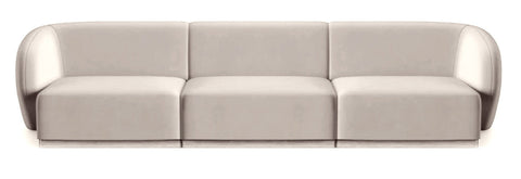 Emma – Modulares 3-Sitzer-Sofa aus Nerzsamt