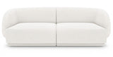 Emma - White Boucle 2 Seater Sofa, Modular Curved Sofa