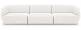 Emma - White Boucle 3 Seater Sofa, Modular Curved Sofa