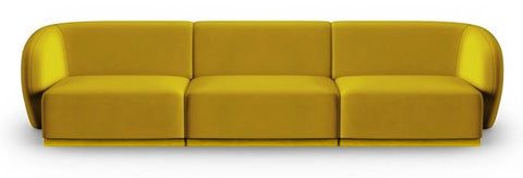 Emma - Yellow Velvet Modular 3 Seater Sofa