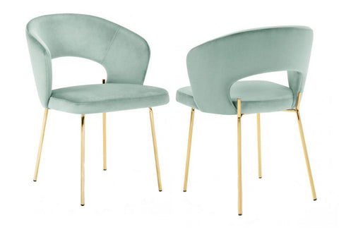 Enora - Mint Velvet Gold Leg Dining Chair, Set of 2