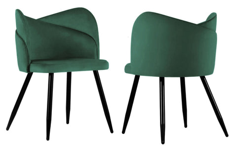 Fiori - Green Velvet Dining Chair, Set of 2-Chair Set-Belle Fierté