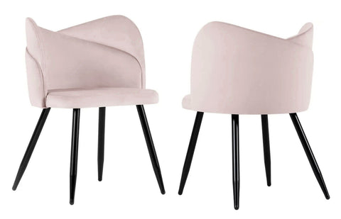 Fiori - Light Pink Velvet Dining Chair, Set of 2-Chair Set-Belle Fierté