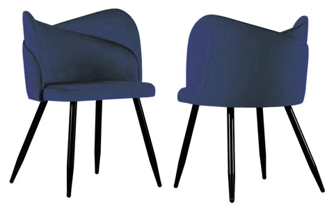 Fiori - Navy Blue Velvet Dining Chair, Set of 2-Chair Set-Belle Fierté