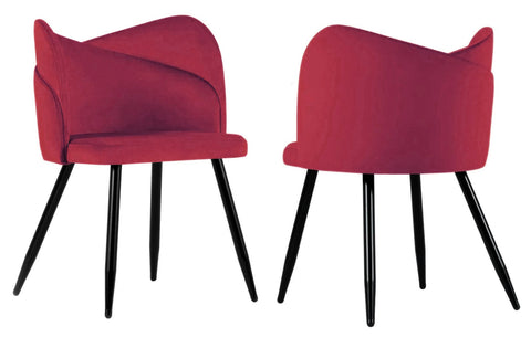 Fiori - Red Velvet Dining Chair, Set of 2-Chair Set-Belle Fierté