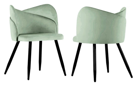Fiori - Sage Green Velvet Dining Chair, Set of 2-Chair Set-Belle Fierté