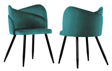 Fiori - Teal Velvet Dining Chair, Set of 2-Chair Set-Belle Fierté