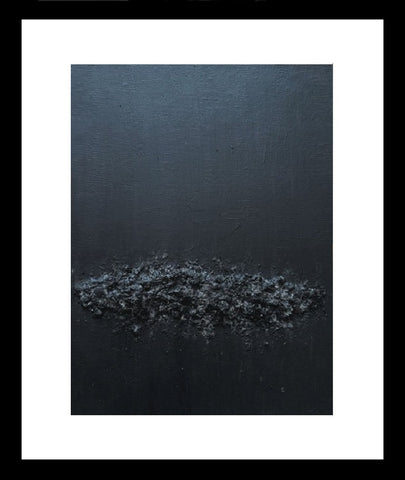 Framed Black Textured Wall Art, Minimalist Abstract Painting
