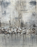 Grey Textured Wall Art, Original Minimalist Abstract Painting On Canvas