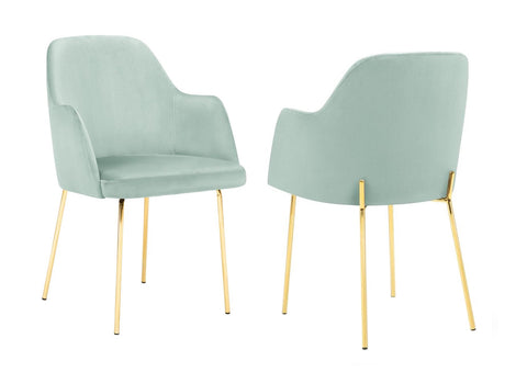 Hugo - Mint Velvet Gold Leg Dining Chair, Set of 2