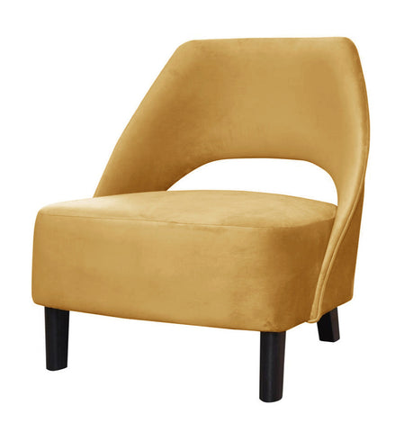 <transcy>Kayden - Gele moderne fluwelen fauteuil</transcy>