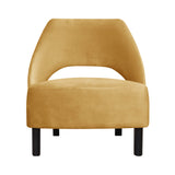 Kayden - Yellow Modern Velvet Armchair, Accent Chair