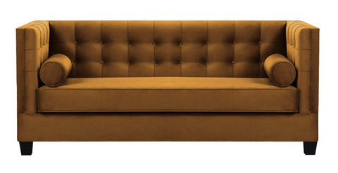 Larsson - Burnt Orange Velvet Sofa Bed-Ottomans and Footstools-Belle Fierté