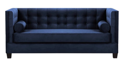 Larsson - Navy Blue Velvet Sofa Bed-Sofa-Belle Fierté