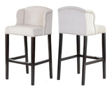 Lydia - Beige Bar Stool, Wing Bar Chair, Set of 2