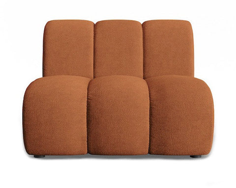 Lunar - Burnt Orange Bouclé Single Centre Modular Unit