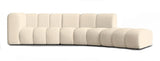 Lunar - Beige Bouclé Curved Sectional Sofa