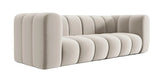 Lunar - 3-Seater Beige Velvet Sectional Sofa