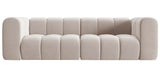 Lunar - 3-Seater Beige Velvet Sectional Sofa