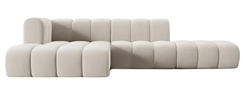 Lunar - Beige L-shape Corner Sofa, Left Corner Sectional