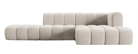 Lunar - Beige L-shape Corner Sofa, Right Corner Sectional