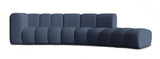 Lunar - Navy Blue Bouclé Curved Sectional Sofa