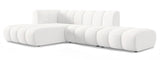 Lunar - White Boucle 5 Seater Left Corner Sectional Sofa