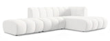 Lunar - White Boucle 5 Seater Right Corner Sectional Sofa