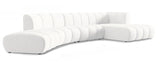 Lunar - White Boucle 7 Seater Right Corner Sectional Sofa