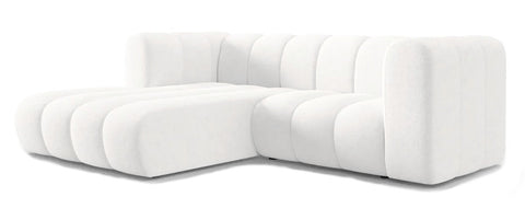 Lunar - White Boucle Left Corner Sectional Sofa
