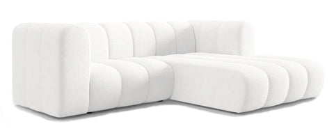 Lunar - White Boucle Right Corner Sectional Sofa