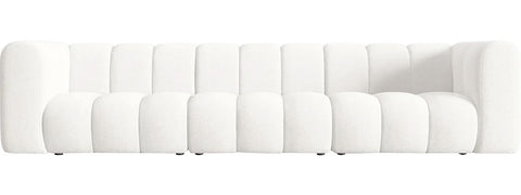 Lunar - White Boucle 5 Seater Sectional Sofa