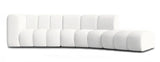 Lunar - White Bouclé Curved Sectional Sofa-Sectional-Belle Fierté