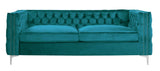 <transcy>Matera - Canapé Chesterfield 3 places en velours bleu sarcelle</transcy>