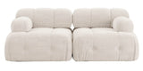 Palmer - 2-Seater Beige Boucle Modular Sofa, Bubble Sectional