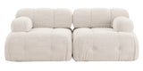 Palmer - 2-Seater Beige Boucle Modular Sofa, Bouble Sectional