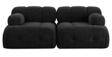 Palmer - 2-Seater Black Boucle Modular Sofa, Bouble Sectional