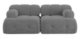 Palmer - 2-Seater Charcoal Boucle Modular Sofa, Bouble Sectional