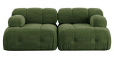 Palmer - 2-Seater Green Boucle Modular Sofa, Bouble Sectional
