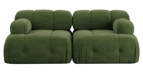 Palmer - 2-Seater Green Boucle Modular Sofa, Bouble Sectional