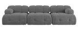 Palmer - 3-Seater Charcoal Boucle Modular Sofa, Bouble Sectional